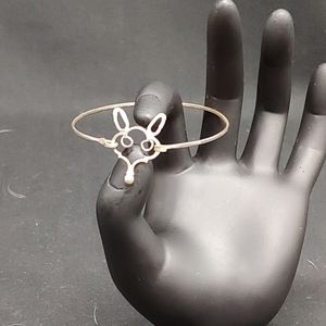 Artisan Sterling Silver Wore Fox Bracelet